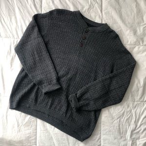 Waffle-knitted Henley sweater, by Haggar.